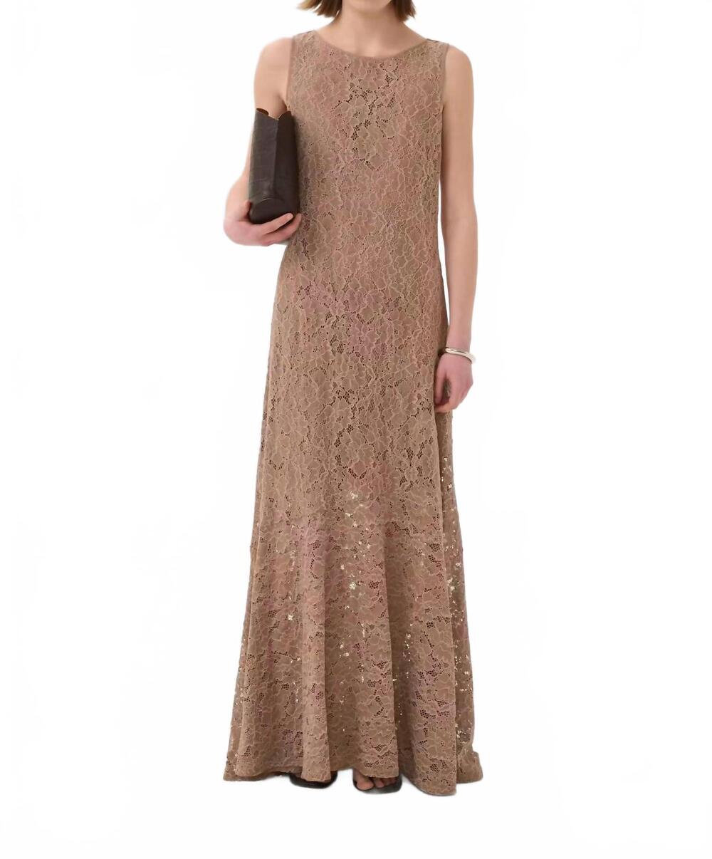 NEW INWEAR havanna long dress in malt chocolate